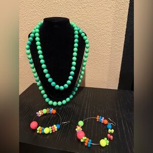 Vibrant Beaded Necklace and Earring Set